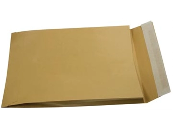 Een Gallery enveloppen met balg ft 250 x 350 x 40 mm, stripsluiting, bruine kraft, doos van 250 stuks koop je bij best4office