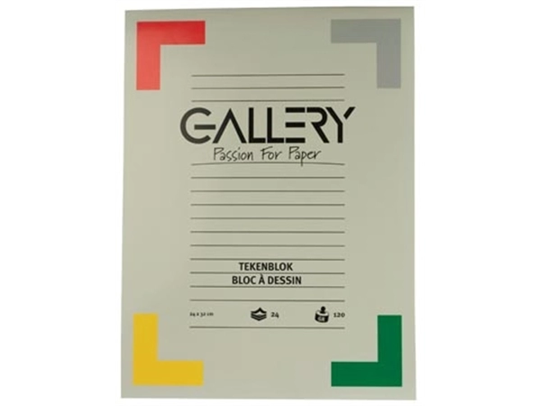 Een Gallery tekenpapier, 120 g, ft 24 x 32 cm, houtvrij papier, blok van 24 vel koop je bij best4office