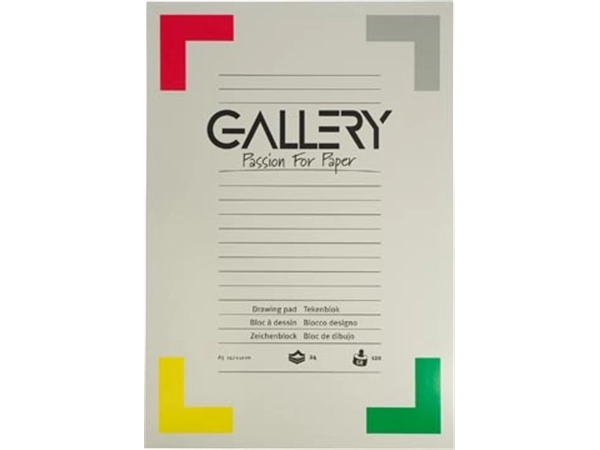 Een Gallery tekenpapier, 120 g, ft 29,7 x 42 cm, A3, houtvrij papier, blok van 24 vel koop je bij best4office