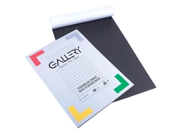 Een Gallery tekenpapier, 120 g, ft 21 x 29,7 cm, A4, zwart, blok van 20 vel koop je bij best4office