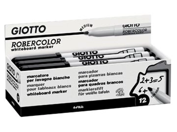 Een Giotto Robercolor whiteboardmarker, medium, ronde punt, zwart koop je bij Muys Kantoor & Kado