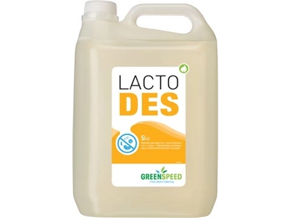 Een Greenspeed desinfectie Lacto Des, geurloos, flacon van 5l koop je bij Muys Kantoor & Kado