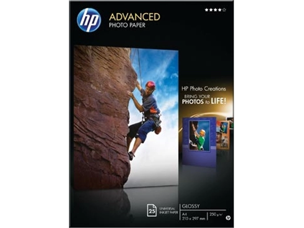 Een HP Advanced fotopapier ft A4, 250 g, pak van 25 vel, glanzend koop je bij Muys Kantoor & Kado