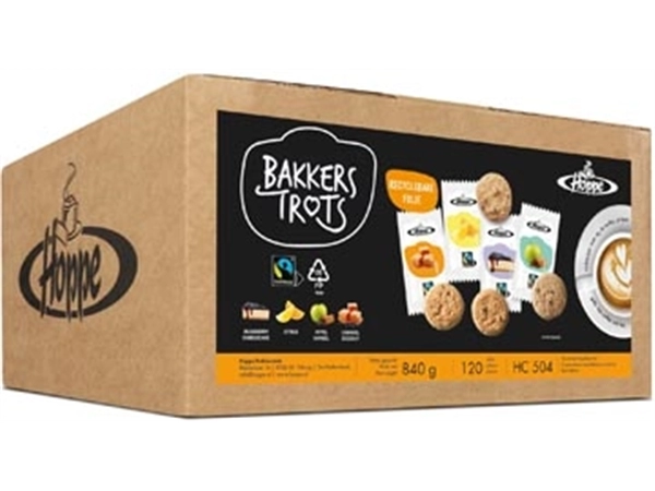 Een Hoppe koekjes Bakkers Trots Fairtrade, doos van 120 stuks koop je bij Muys Kantoor & Kado