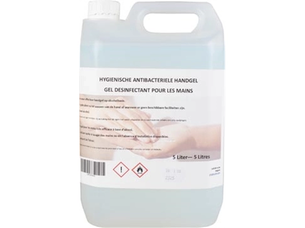 Een Hygiënische antibacteriële handgel, navulling van 5 liter koop je bij Muys Kantoor & Kado