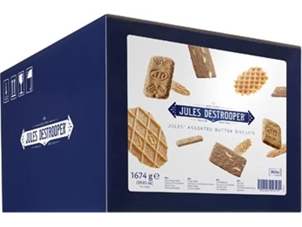 Een Jules Destrooper koekjes, Jules' Assorted Butter Biscuits, doos van 300 stuks koop je bij Muys Kantoor & Kado