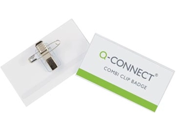 Een Q-CONNECT badge met combiklem 90 x 54 mm koop je bij best4office