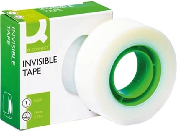 Een Q-CONNECT plakband, invisible, 19 mm x 33 m koop je bij Muys Kantoor & Kado