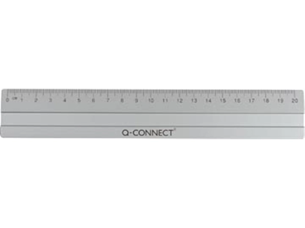 Een Q-CONNECT meetlat, aluminium, 20 cm, in ophangetui koop je bij best4office