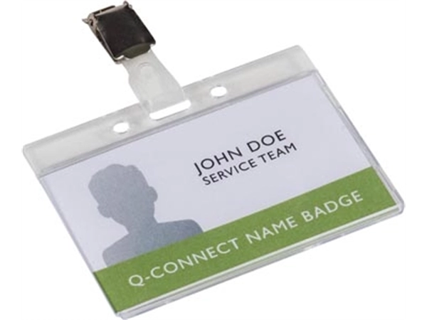 Een Q-CONNECT badge met clip 85 x 54 mm koop je bij best4office