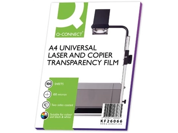 Een Q-CONNECT overhead transparanten voor laserprinter, ft A4, pak van 100 vel koop je bij best4office