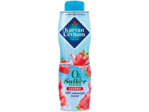 Een Karvan Cévitam siroop, fles van 60 cl, 0% suiker, aardbei koop je bij Muys Kantoor & Kado