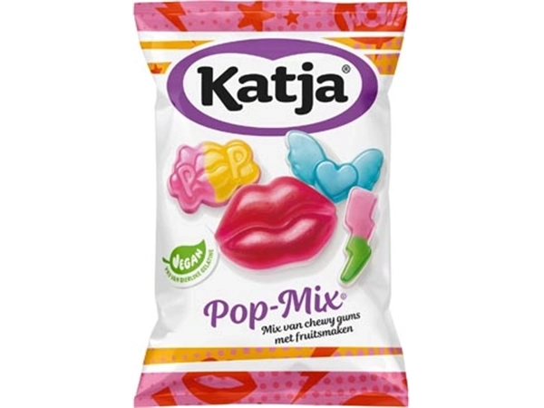 Een Katja Pop Mix snoep, mix van chewy gums met fruitsmaken, zak van 250 g koop je bij Muys Kantoor & Kado