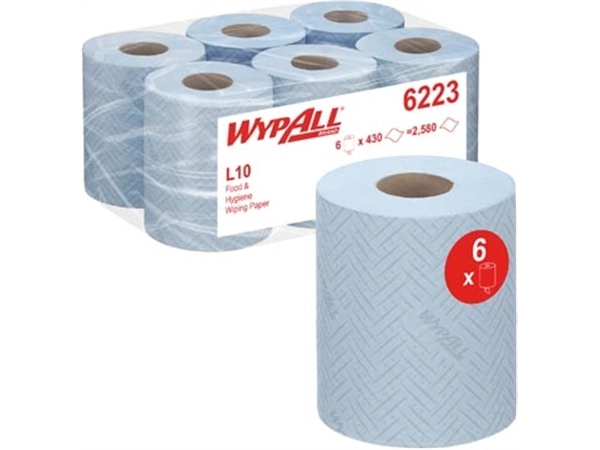 Een Kimberly-Clark Professional poetspapier Wypall Reach, blauw, pak van 6 rollen koop je bij Muys Kantoor & Kado