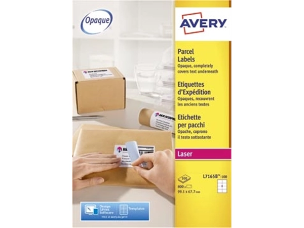 Een Avery L7165B-100 BlockOut zelfklevende etiketten QuickPeel, ft 99,1 x 67,7 mm (b x h), 800 etiketten koop je bij best4office