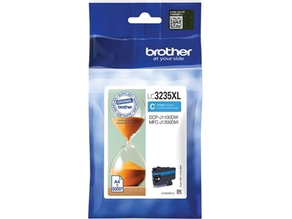 Een Brother inktcartridge, 5.000 pagina's, OEM LC3235XLC, cyaan koop je bij best4office