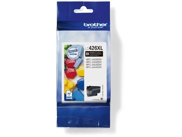 Een Brother inktcartridge, 6.000 pagina's, OEM LC-426XLBK, zwart koop je bij best4office