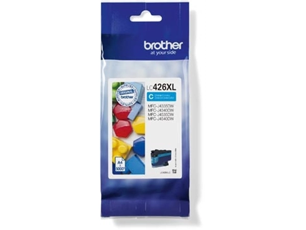 Een Brother inktcartridge, 5.000 pagina's, OEM LC-426XLC, cyaan koop je bij best4office