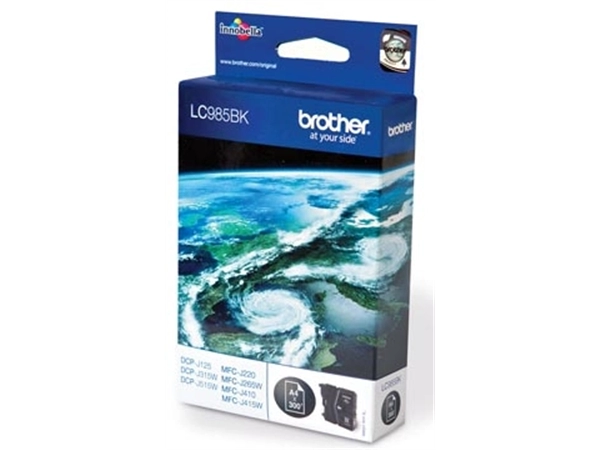 Een Brother inktcartridge, 300 pagina's, OEM LC-985BK, zwart koop je bij best4office