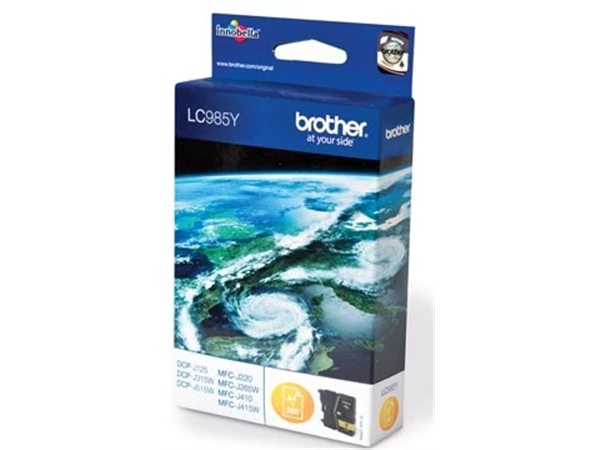 Een Brother inktcartridge, 260 pagina's, OEM LC-985Y, geel koop je bij best4office