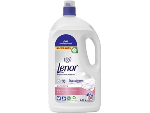 Een Lenor Professional wasverzachter sensitive, fles van 3,8 l koop je bij Muys Kantoor & Kado