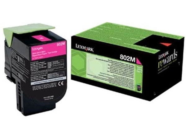 Een Lexmark Return Program toner 802, 1.000 pagina's, OEM 80C20M0, magenta koop je bij Muys Kantoor & Kado