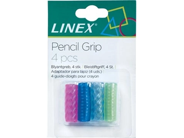 Een Linex pen en potlood grip, blister van 4 stuks koop je bij Muys Kantoor & Kado