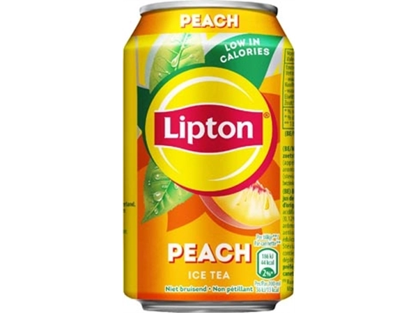 Een Lipton Ice Tea Peach, blik van 33 cl, pak van 24 stuks koop je bij Muys Kantoor & Kado