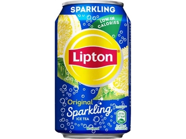 Een Lipton Ice Tea Sparkling, blik van 33 cl, pak van 24 stuks koop je bij Muys Kantoor & Kado