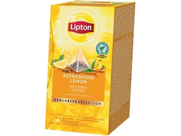 Een Lipton thee, Citroen, Exclusive Selection, doos van 25 zakjes koop je bij Muys Kantoor & Kado