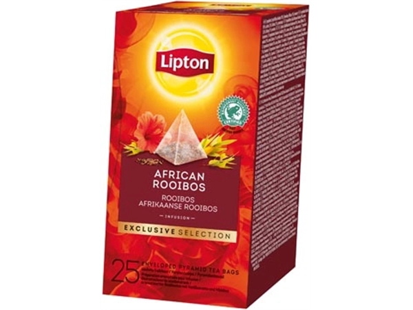 Een Lipton thee Exclusive Selection, Afrikaanse Rooibos, doos van 25 zakjes koop je bij Muys Kantoor & Kado