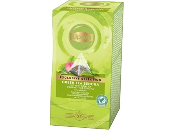 Een Lipton thee Exclusive Selection, groene thee Sencha, doos van 25 zakjes koop je bij Muys Kantoor & Kado