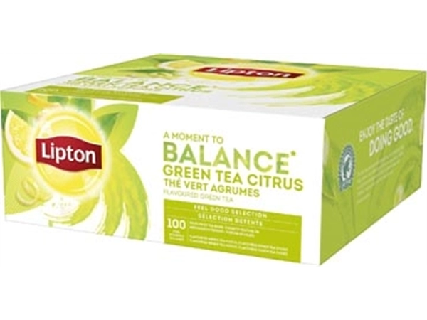 Een Lipton thee, Green Tea Citrus, pak van 100 zakjes koop je bij Muys Kantoor & Kado