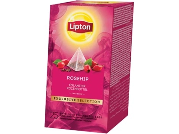 Een Lipton thee, Rozebottel, Exclusive Selection, doos van 25 zakjes koop je bij Muys Kantoor & Kado