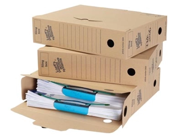 Een Loeff's archiefdoos Filing Box 345x250x80 mm, pak van 50 stuks koop je bij best4office