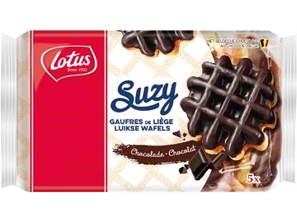 Een Lotus Suzy luikse wafel met chocolade, 57,6 g, pak van 5 stuks koop je bij Muys Kantoor & Kado