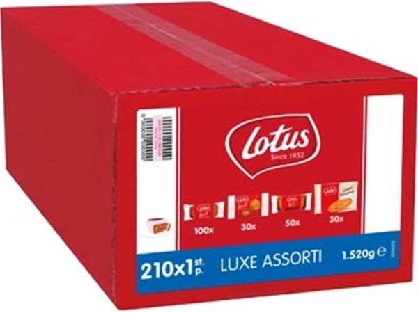 Een Lotus koeken Luxe Assorti, assortiment van 210 koekjes koop je bij Muys Kantoor & Kado