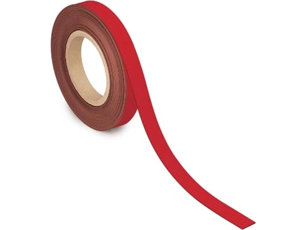 Een MAUL magnetisch etiketband beschrijf- en wisbaar, 10mtx20mm, rood koop je bij best4office