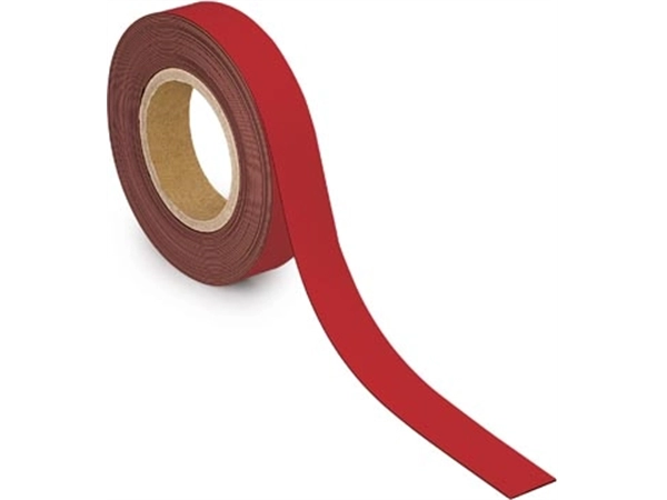 Een MAUL magnetisch etiketband beschrijf- en wisbaar, 10mtx30mm, rood koop je bij best4office