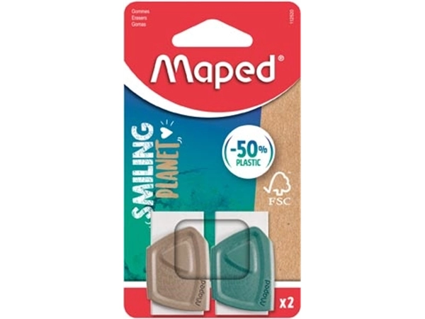 Een Maped Smiling Planet gum, 2 stuks koop je bij best4office