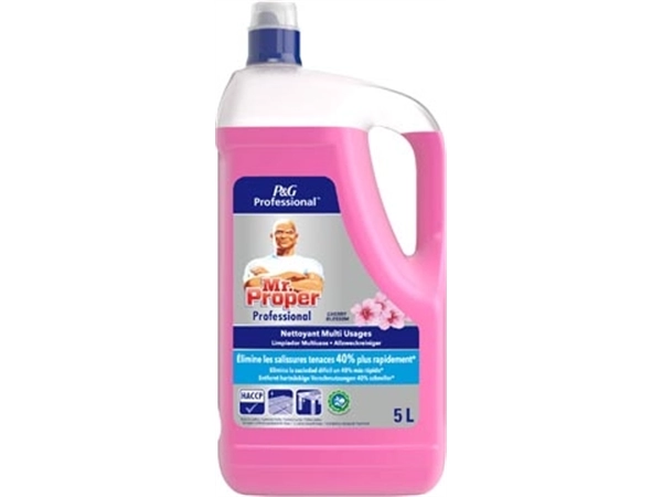 Een Mr. Proper allesreiniger, kersen, fles van 5 liter koop je bij Muys Kantoor & Kado