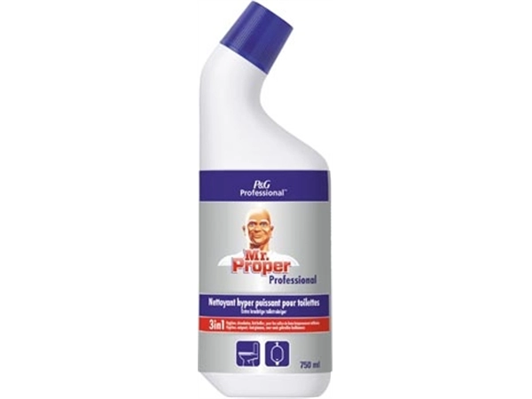 Een Mr. Proper badkamer en toiletreiniger 3in1, flacon van 750 ml koop je bij Muys Kantoor & Kado