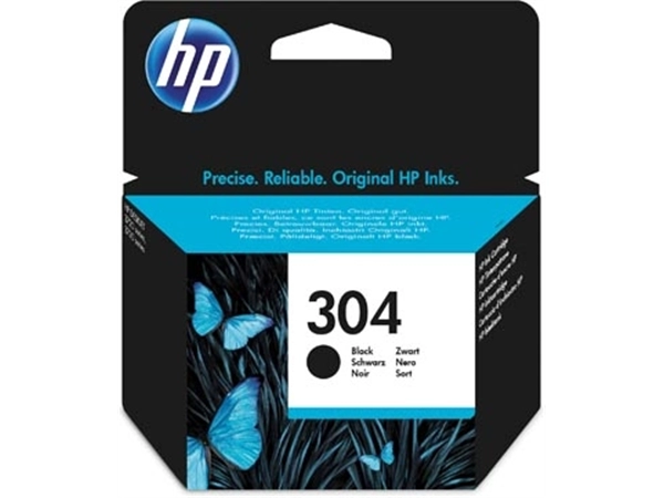 Een HP inktcartridge 304, 120 pagina's, OEM N9K06AE, zwart koop je bij best4office