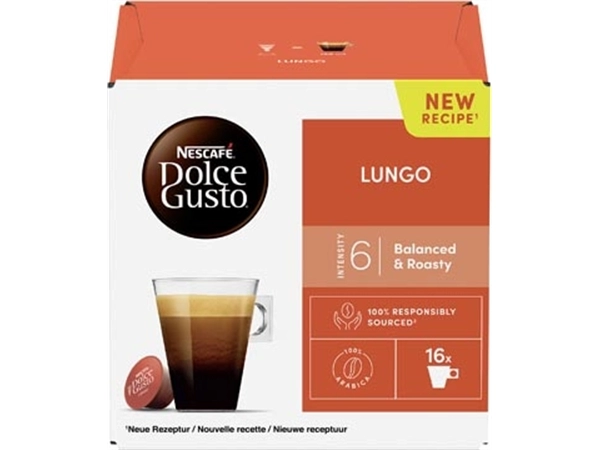 Een Nescafé Dolce Gusto koffiecapsules, Lungo, pak van 16 stuks koop je bij Muys Kantoor & Kado