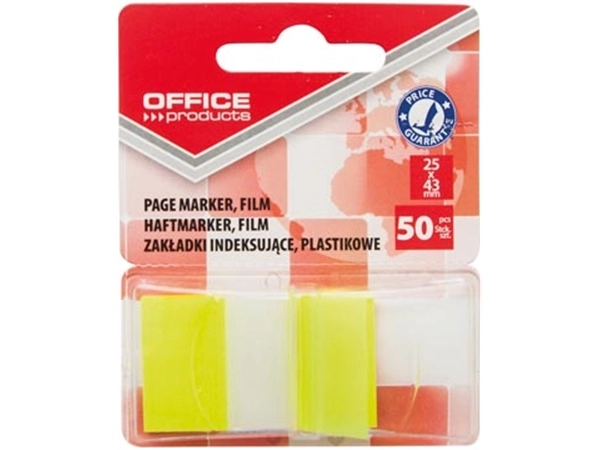 Een Office Products index, 25 x 43 mm, blister van 50 tabs, geel koop je bij Muys Kantoor & Kado