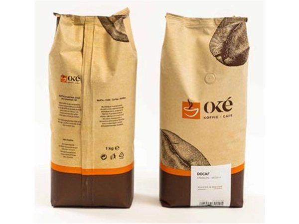 Een Oké koffie, gemalen, zak van 1 kg, Deca koop je bij Muys Kantoor & Kado