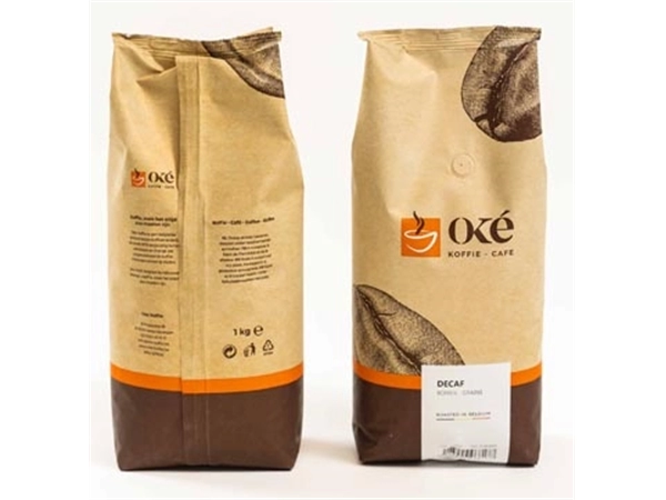 Een Oké koffiebonen, zak van 1 kg, Deca koop je bij Muys Kantoor & Kado