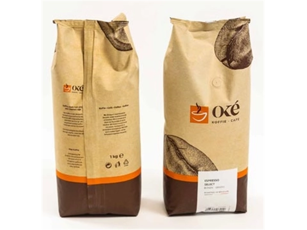 Een Oké koffiebonen, zak van 1 kg, Espresso Select koop je bij Muys Kantoor & Kado