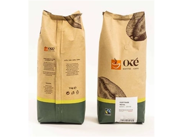 Een Oké koffiebonen, zak van 1 kg, Fairtrade Royal koop je bij Muys Kantoor & Kado