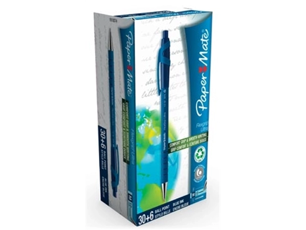 Een Paper Mate balpen Flexgrip Ultra RT blauw, doos 30 + 6 stuks gratis koop je bij Muys Kantoor & Kado